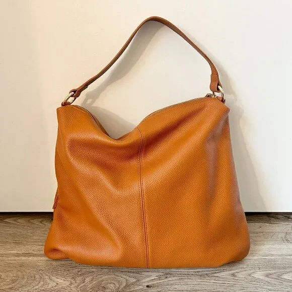 Laggo Joyce Hobo Leather Bag in British Tan NWOT